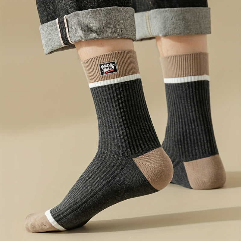 Men's Business Socks Mid Calf Sweat Absorbing Anti Odor Sports Socks