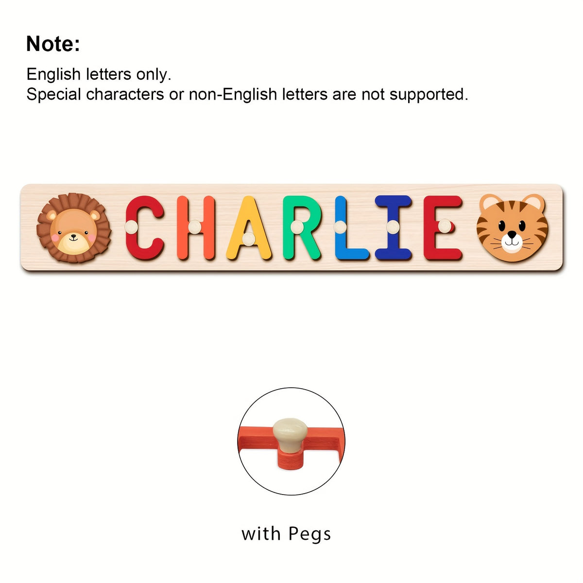 Personalized Animal Name Puzzle - Custom Wooden Educational Toy