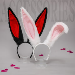 Pink Bear Furry Ears Headband With Earrings