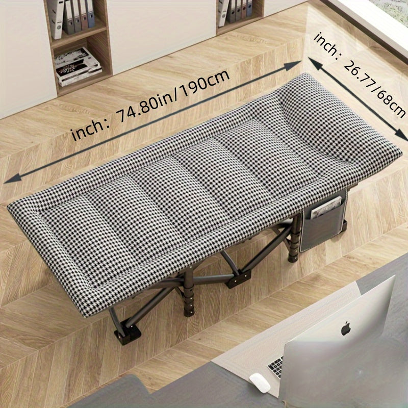 Outdoor Folding Bed Houndstooth Comfortable Office Nap Single Person