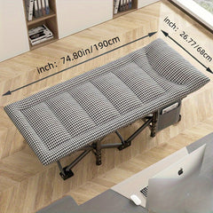 Outdoor Folding Bed Houndstooth Comfortable Office Nap Single Person