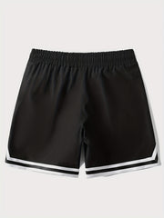 Chevron Print Drawstring Shorts Men's Casual Waist Gym Workout Training