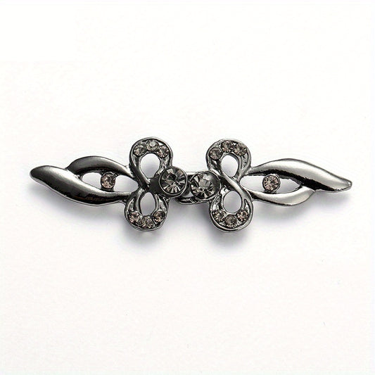 Rhinestone Alloy Pair Buckle Sweater Clip for Stand Collar