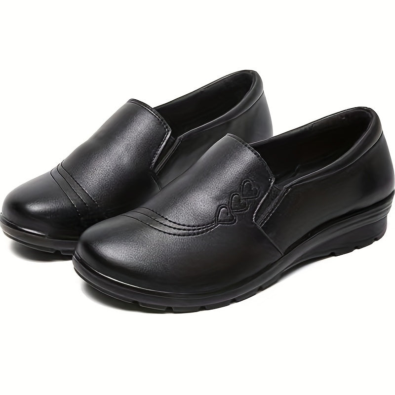 Women's Heart Pattern Slip On Loafers