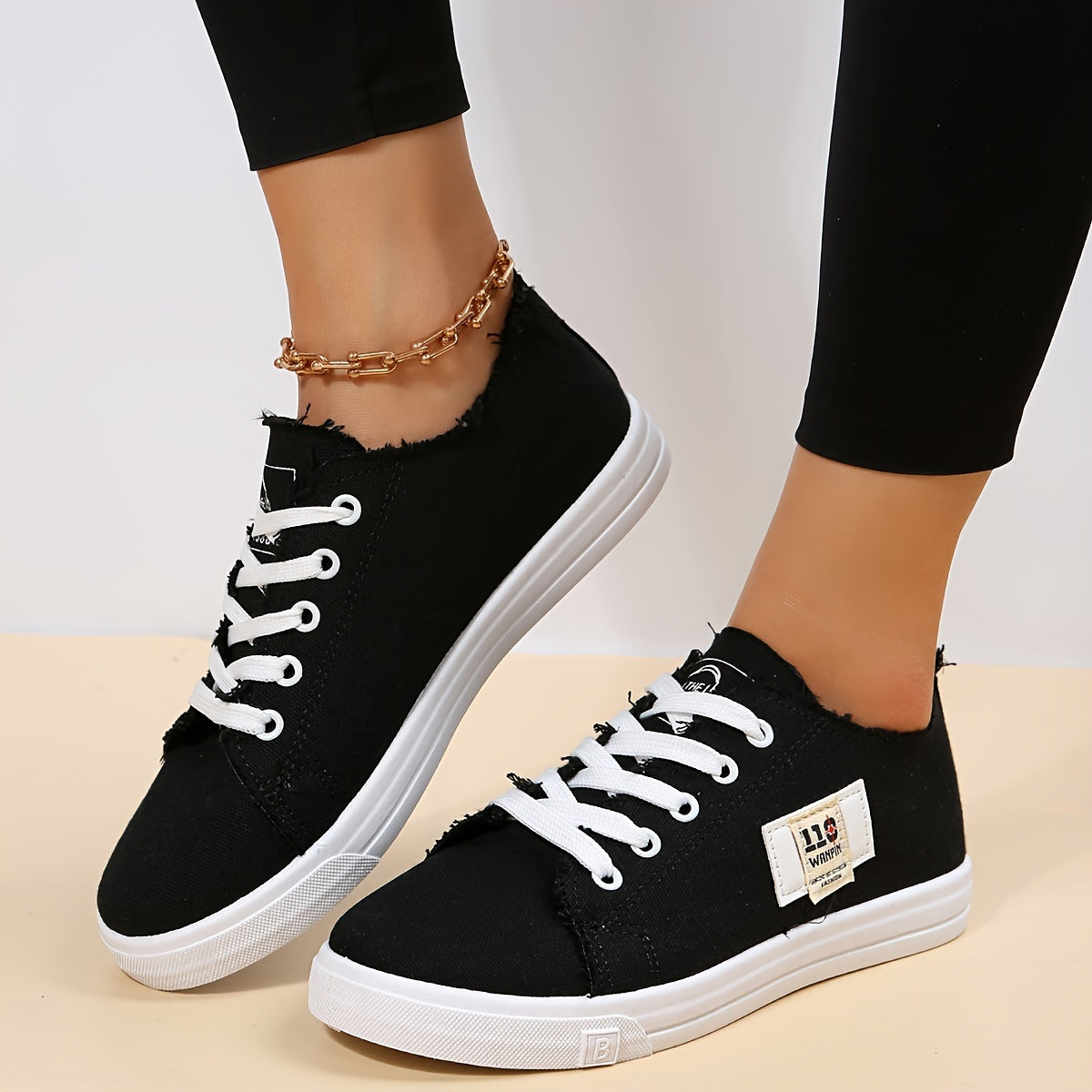 Women's Canvas Lace Up Outdoor Shoes Lightweight Sneakers
