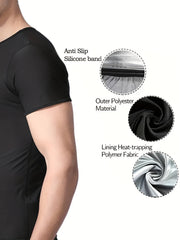 Men's High Stretch Sports T Shirt Slim Fit Crew Neck Solid