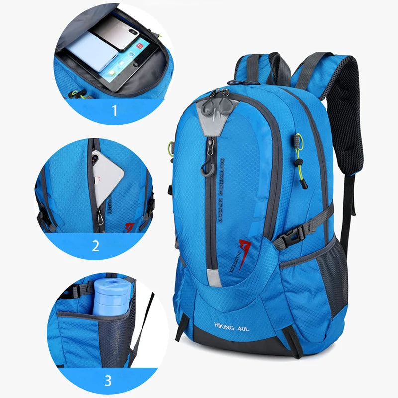 40L Waterproof Hiking Backpack Men Large Outdoor Sport Bag