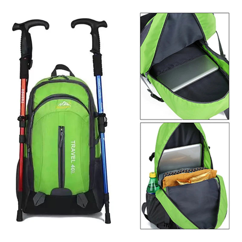 40L Waterproof USB Charging Climbing Backpack Men Cycling Sport Bags