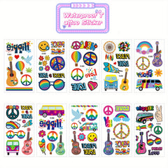 Hippie Waterproof Tattoo Stickers - Temporary Tattoos for Adults and Children