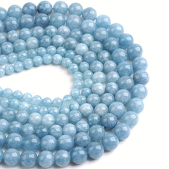 36pcs Aquamarine Natural Stone Beads for DIY Bracelet Necklace