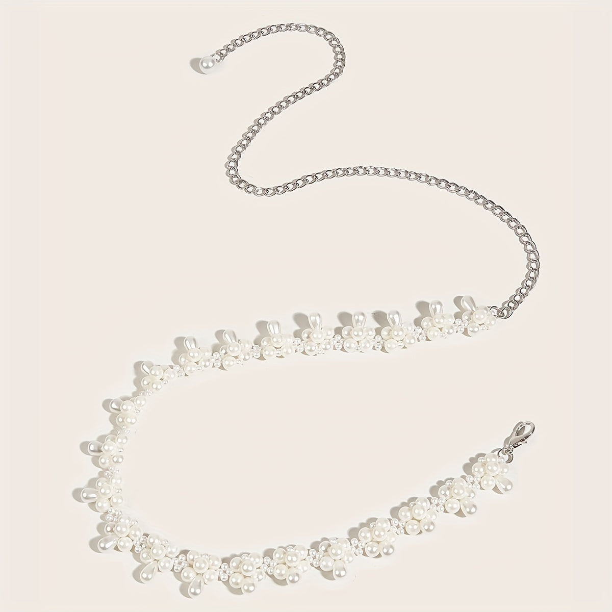 Faux Pearl Waist Chain Belly Chain Decorative Girdle For Women