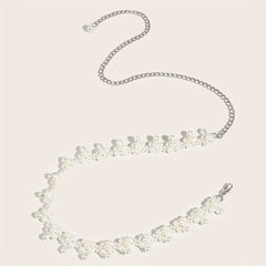 Faux Pearl Waist Chain Belly Chain Decorative Girdle For Women