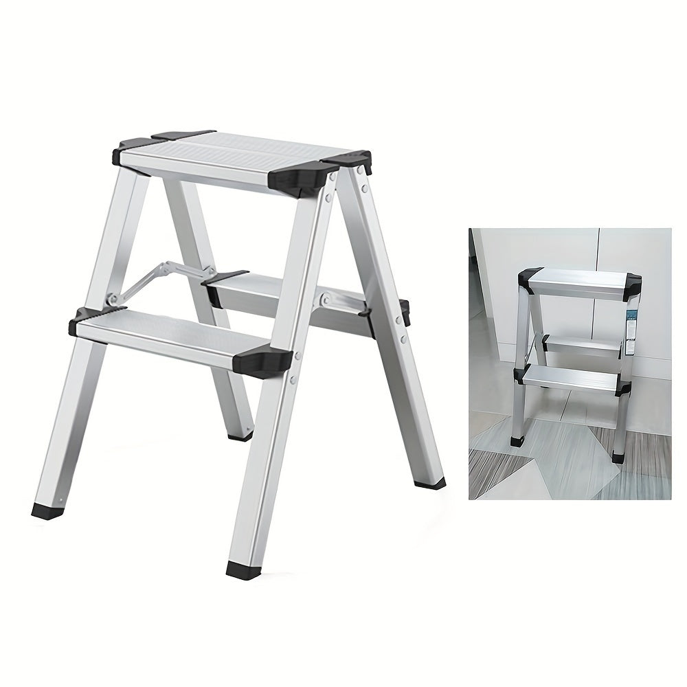 1pc Folding 2 Step Stool Small Aluminum 2 Step Ladder 69KG