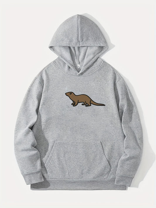 Animal Print Hoodie Men's Casual Graphic Pullover Hooded Sweatshirt