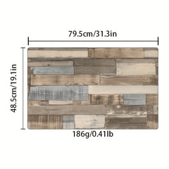 Wood Printed Anti Fatigue Kitchen Rug Waterproof Non Slip
