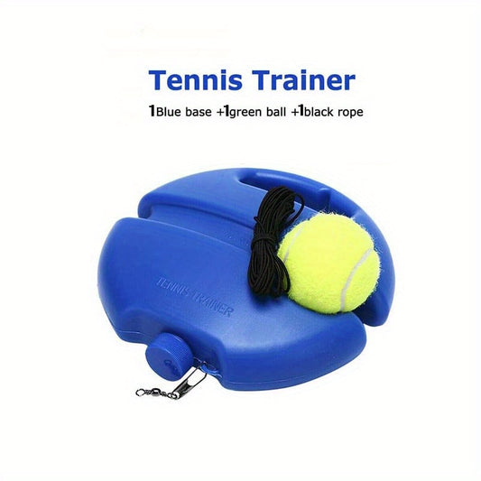 Tennis Singles Training Practice Set - Base, Tennis Ball & Elastic Rope