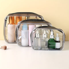 Clear Toiletry Bag With Zipper Waterproof Travel Makeup Bag