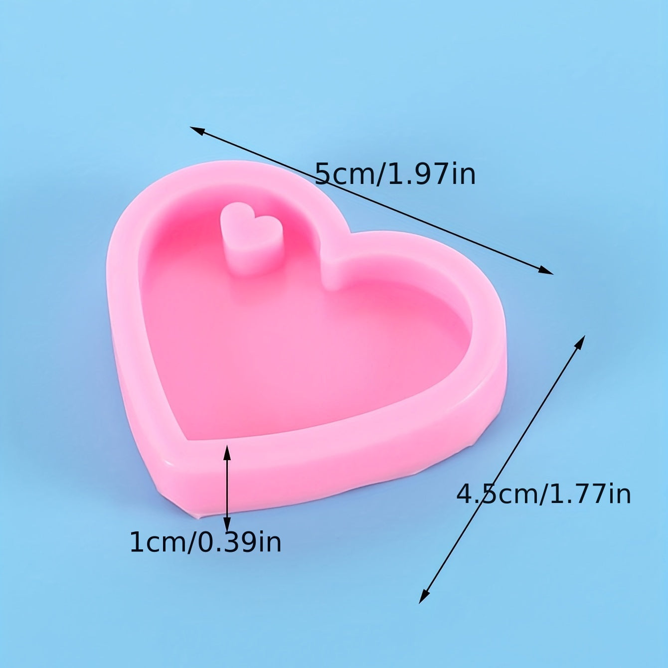 Heart Shaped Epoxy Resin Silicone Keychain Mold & Love Mold DIY Decoration