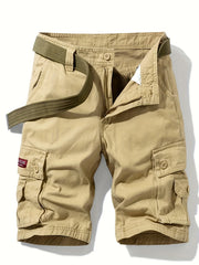 Men's Classic Cargo Shorts Solid Cotton Pocket Waist Drawstring