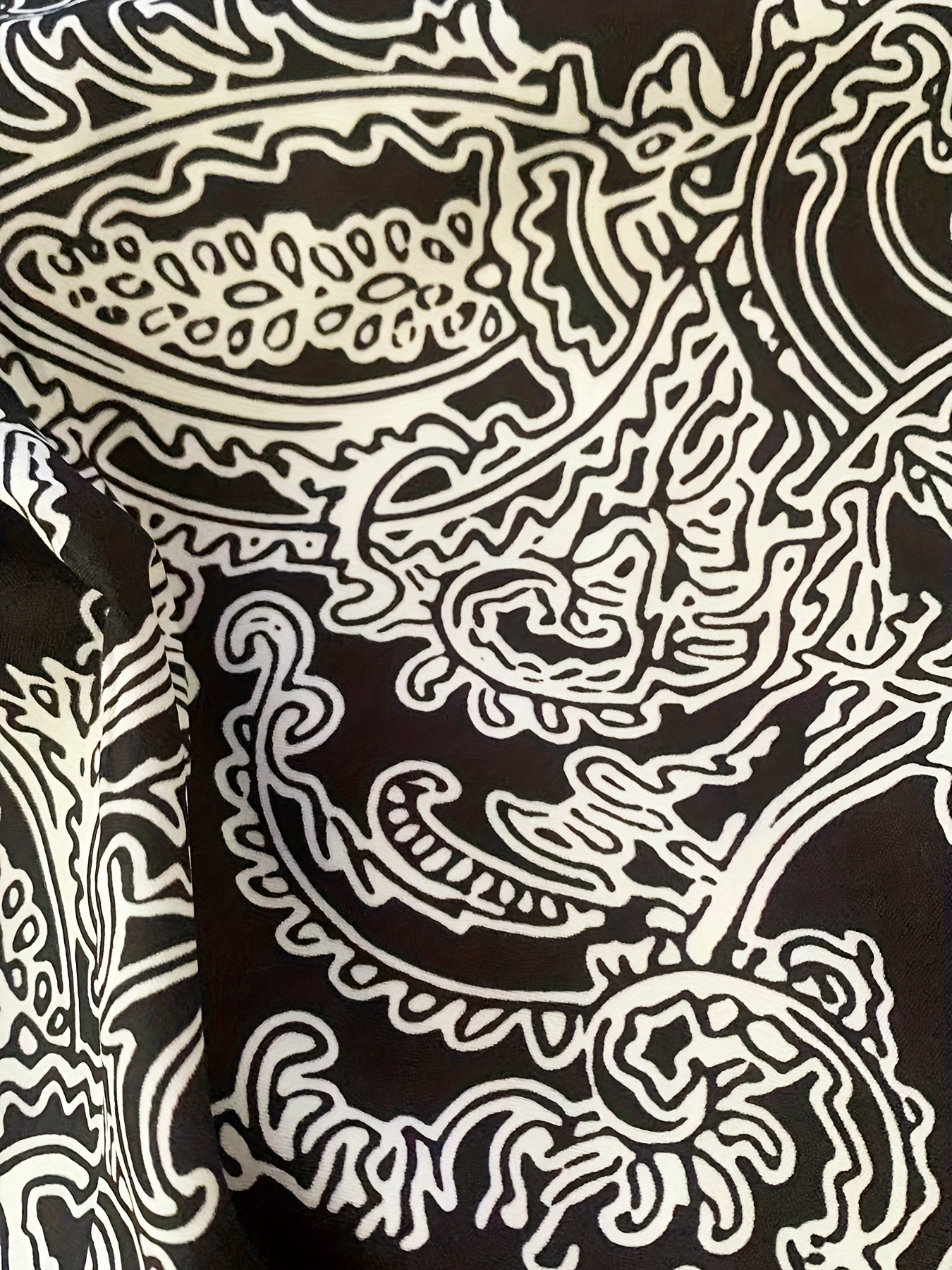  Paisley & Striped Print Top & Pants Outfits Set