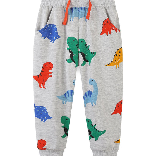 Dinosaur Print Boys Casual Long Pants for Kids