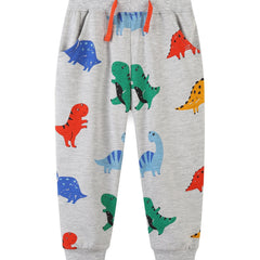 Dinosaur Print Boys Casual Long Pants for Kids