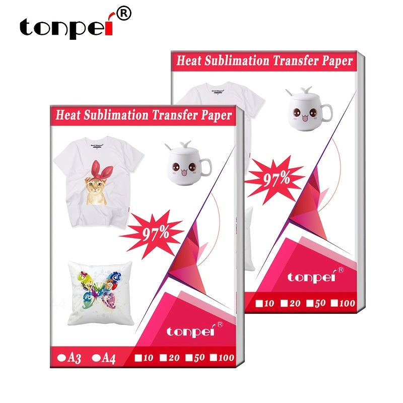 50 Sheets Iron On Heat Transfer Paper DIY Sublimation Non Cotton Clothes