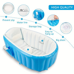 Portable Inflatable Baby Bathtub, Non Slip, Travel-Friendly