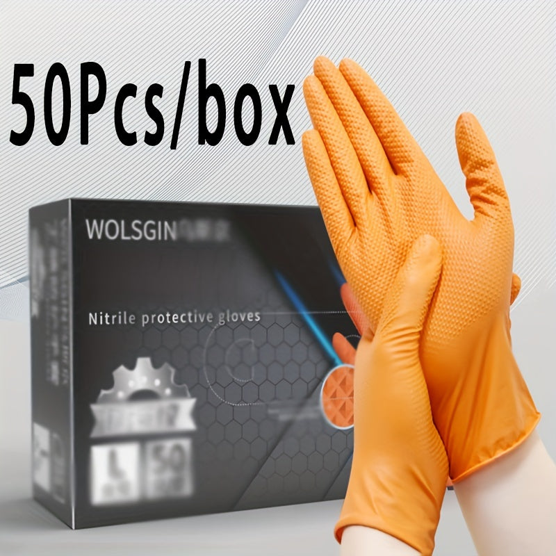 50pcs Nitrile Thickened Gloves Anti Slip Protection Industrial Production Gloves