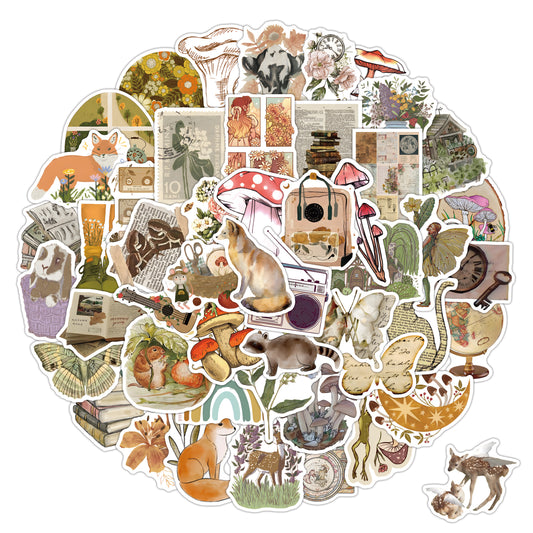 54PCS Vintage Stickers Cottagecore Decor Retro for Adults