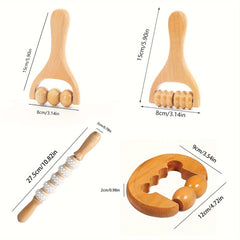 Handheld Wooden Roller Massager for Back Waist Neck