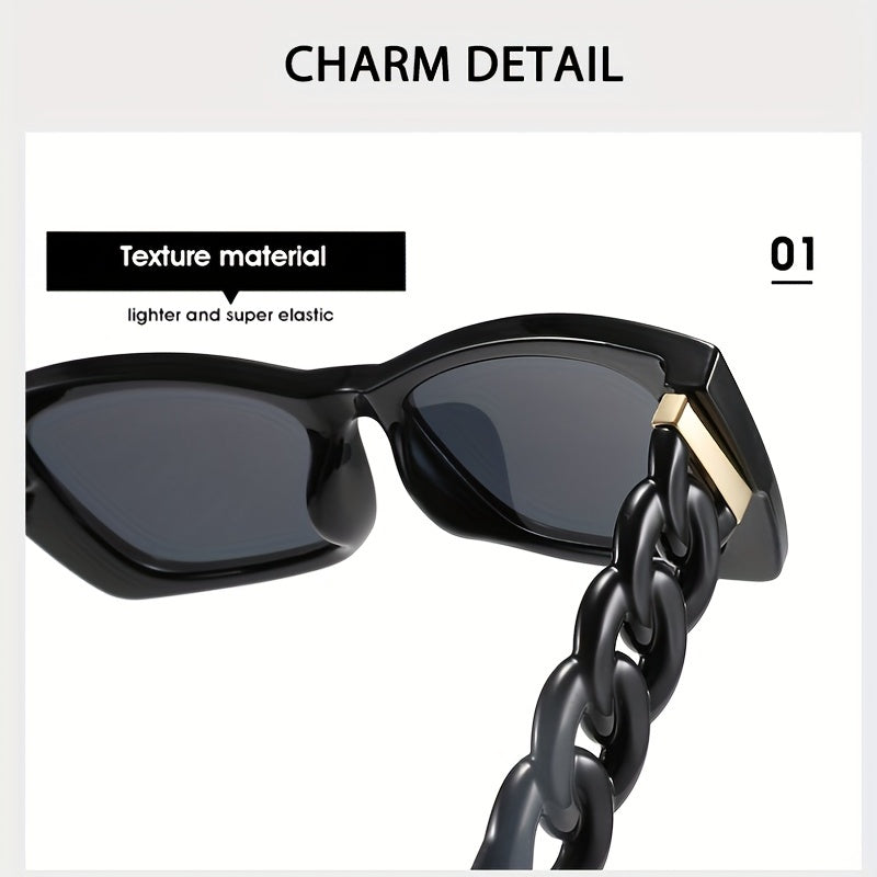 Square Frame Twisted Legs Sunglasses UV400 Sun Protection