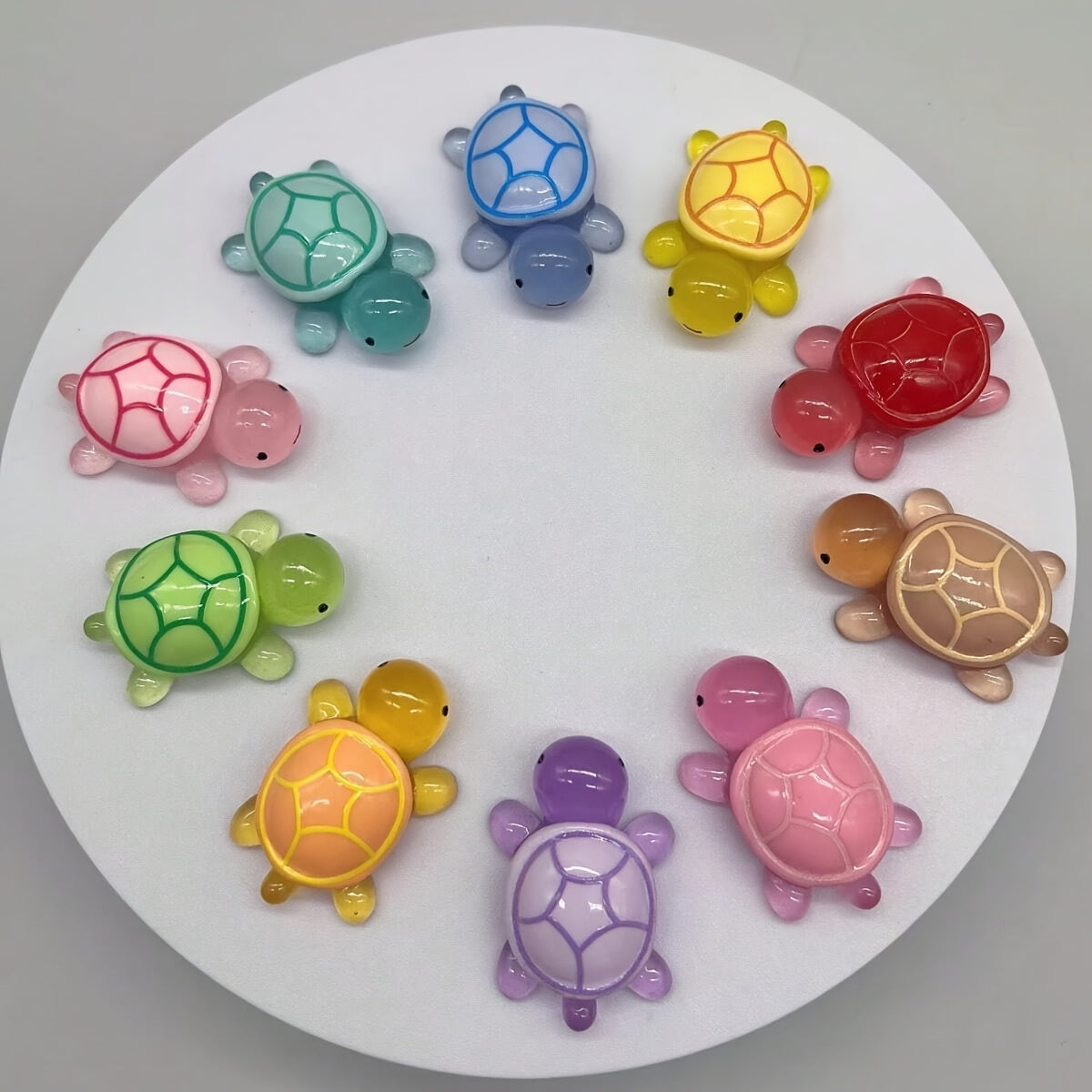 DIY Luminous Mini Turtle Statue - Glow in the Dark Resin Toy