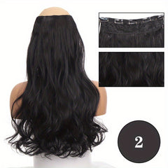 Long Curly Clip-In Hair Extension Seamless Double Weft 5 Clips