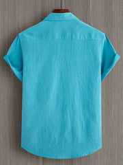 Men's Casual Short Sleeve Button-down Shirt