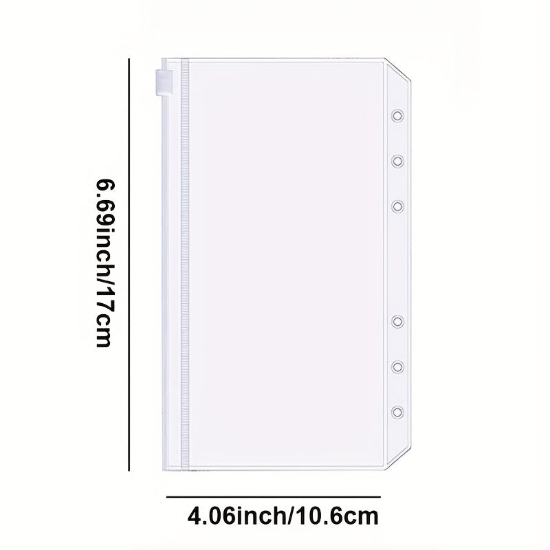 12pcs A6 Zipper Binder Pockets Waterproof PVC Leaf Pouch