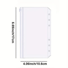 12pcs A6 Zipper Binder Pockets Waterproof PVC Leaf Pouch