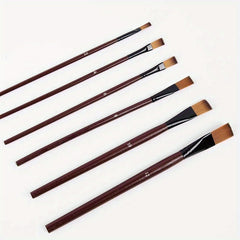 Acrylic Flat Head Brush Set for Watercolor Art Brown Beige Light Brown