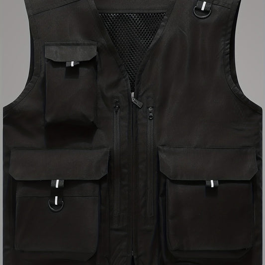 Men's Summer Outdoor Vest Breathable Zip Up & Thin Sleeveless Jacket