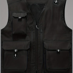 Men's Summer Outdoor Vest Breathable Zip Up & Thin Sleeveless Jacket