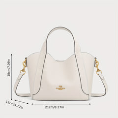 Top Handle Satchel Crossbody Bucket Bag PU Leather Textured Bag Purse