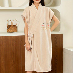 Adjustable Closure Bath Wrap Absorbent Bath Skirt Wearable Bath Robe