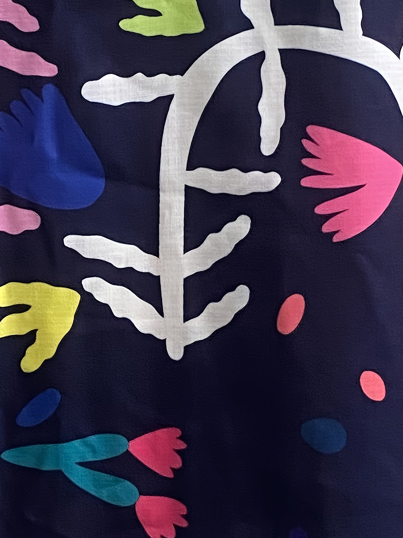  Graffiti Print Button Short Sleeve Casual Dress