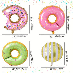 6pcs Donut Foil Balloons Birthday Wedding Party Decor