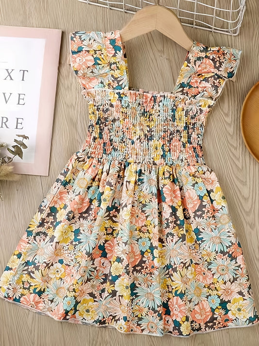 Girls Cotton Dress Over Knee Mid-length Skirt