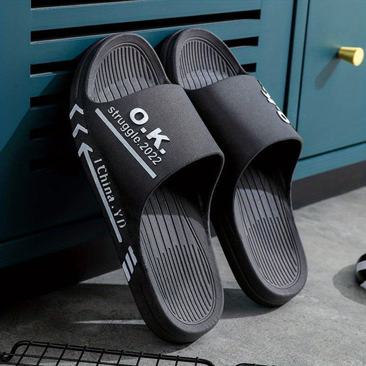 Men's Lightweight Non Slip Open Toe Quick Drying Slides