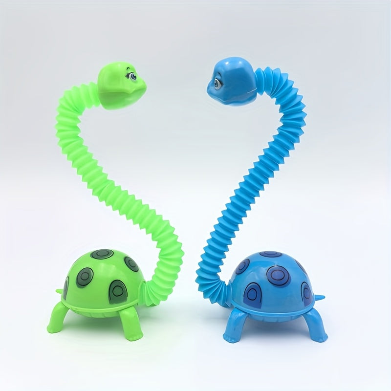 Colorful Flexible Turtle Pop Tube Toy Stretchable Neck Swing Action