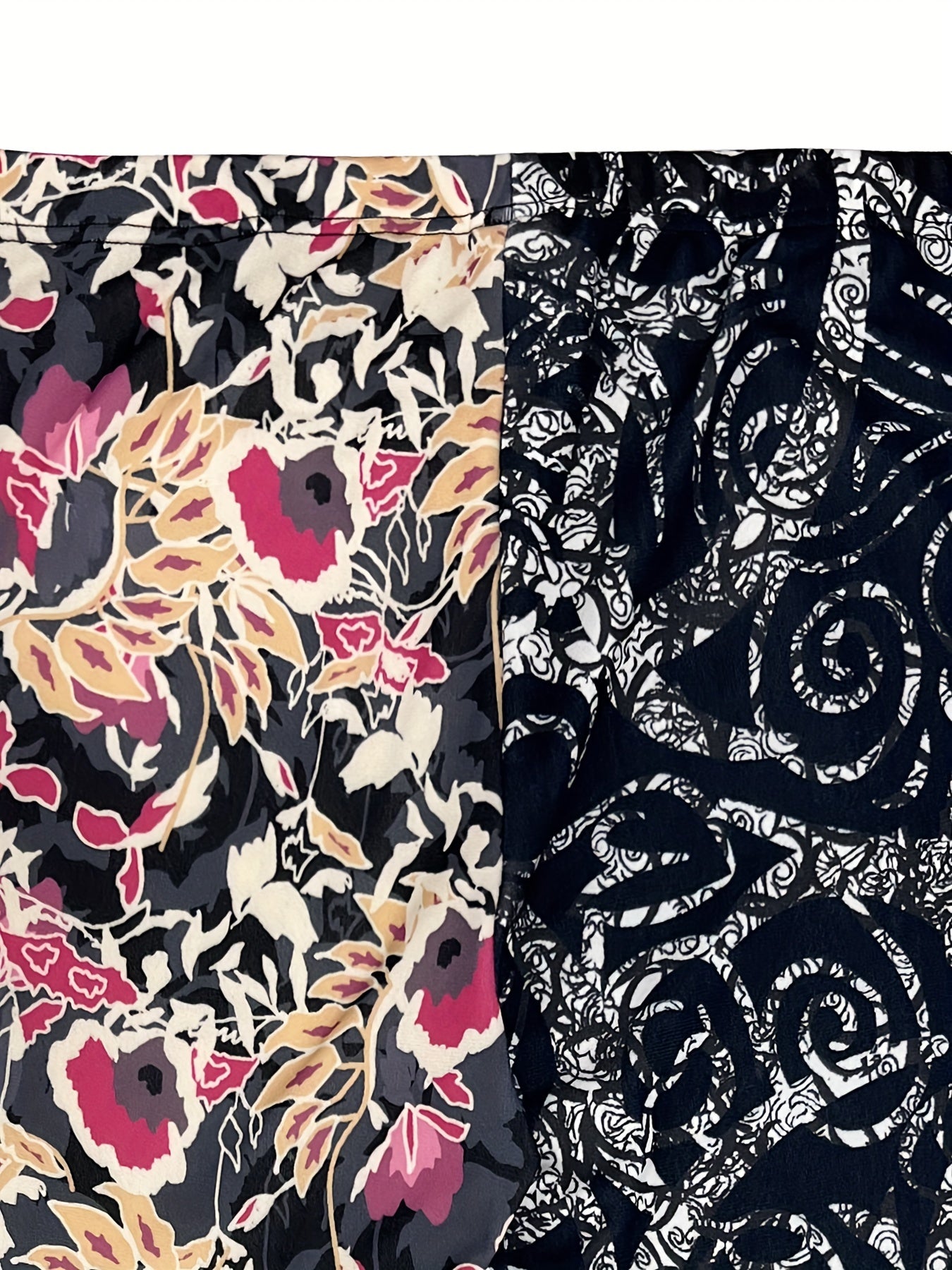 Women's Plus Baroque Floral Print High Stretch Retro Leggings