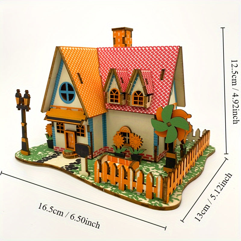 3D Puzzle Cottage Building Kit Sunflower Manor Model DIY Craft Kit