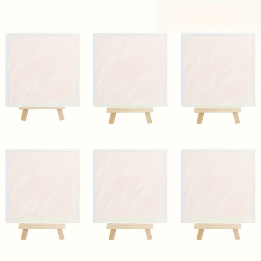 12pcs Easel Set with 6pcs 24x15 Canvas and 6pcs Pine Easel